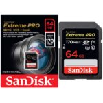 SANDISK EXTREME PRO SDXC 64 GB 170MBs V30 UHS-I U3